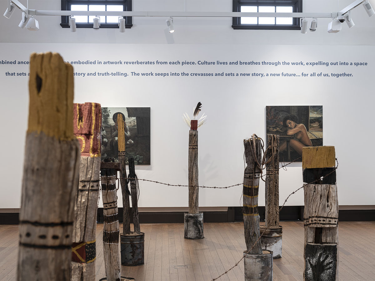 From Boundaries to Bloodlines - A Cultural Connection, Aged & weathered fence posts - mixed assemblage, David Hudson 2024